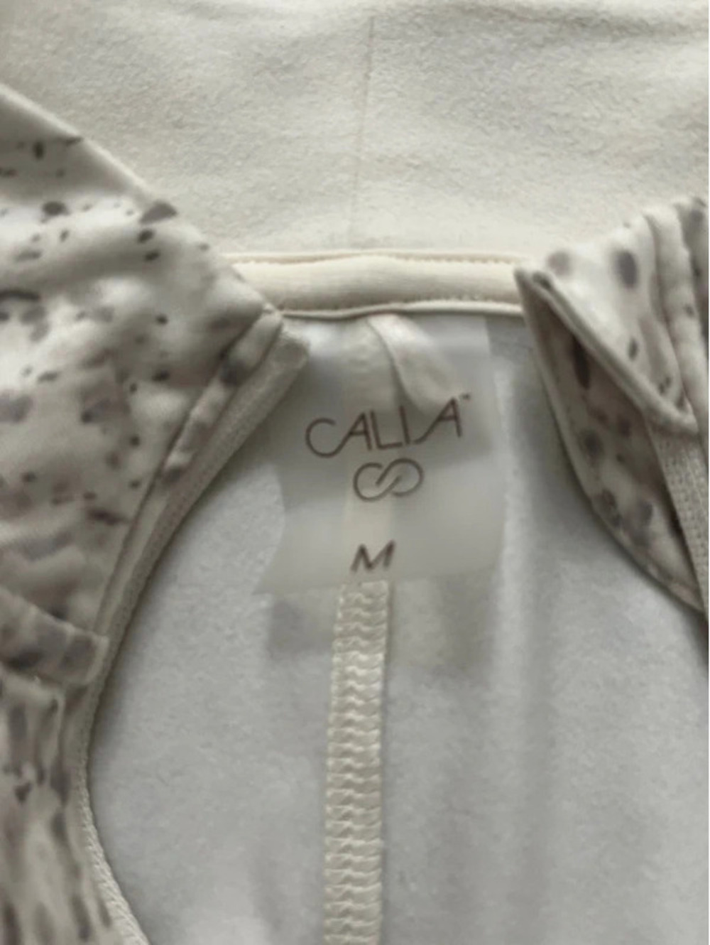 Calia Half Zip Cream and Gray Long Sleeve Fitted Shirt - Picture 4 of 8